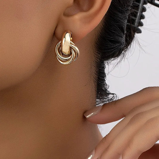 Chunky Gold Twist Hoops