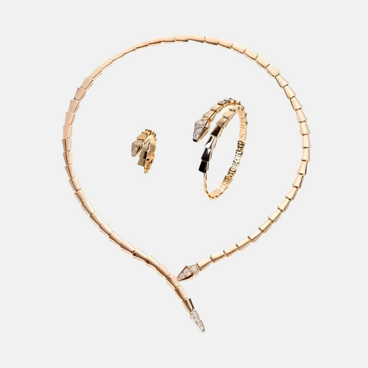 Aurora Serpent Jewelry Set – Gold Necklace, Bracelet & Ring
