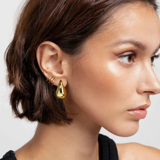 Liora Liquid Drop Earrings in Polished Gold