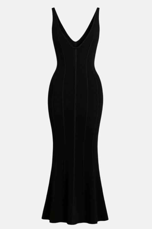 Siena Sleeveless Ribbed Knit Wide-Leg Jumpsuit – White and Black