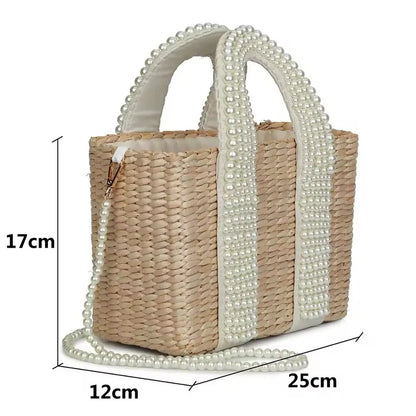 Summer Resort Straw Bag with Structured Silhouette