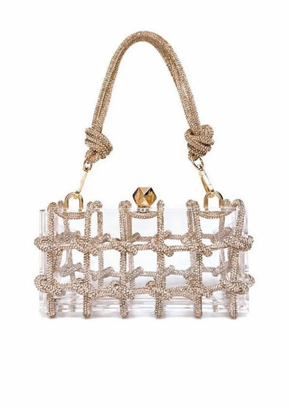 Structured evening clutch with twist-lock closure