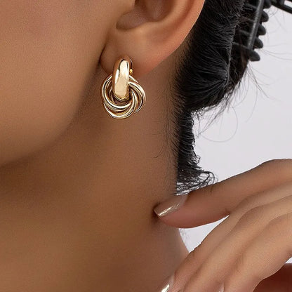 Chunky Gold Twist Hoops