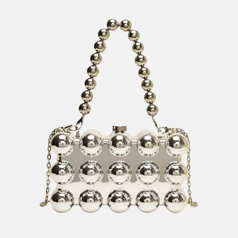 Statement orb bag in green and gold shades