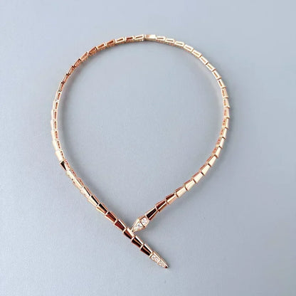 Gold-Plated Stainless Steel Jewelry Set with Snake Motif