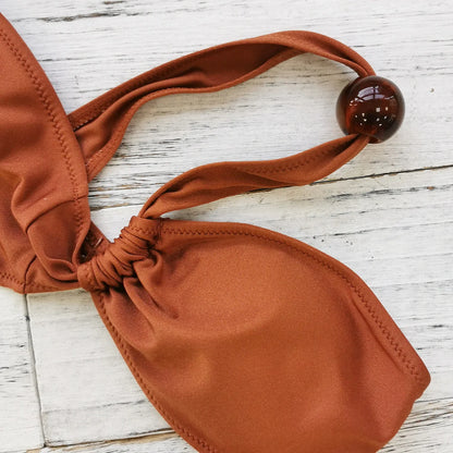 Terra bead bikini top with resin ring
