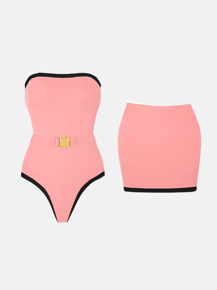 Riva Terrycloth Strapless Mini Dress – Pink