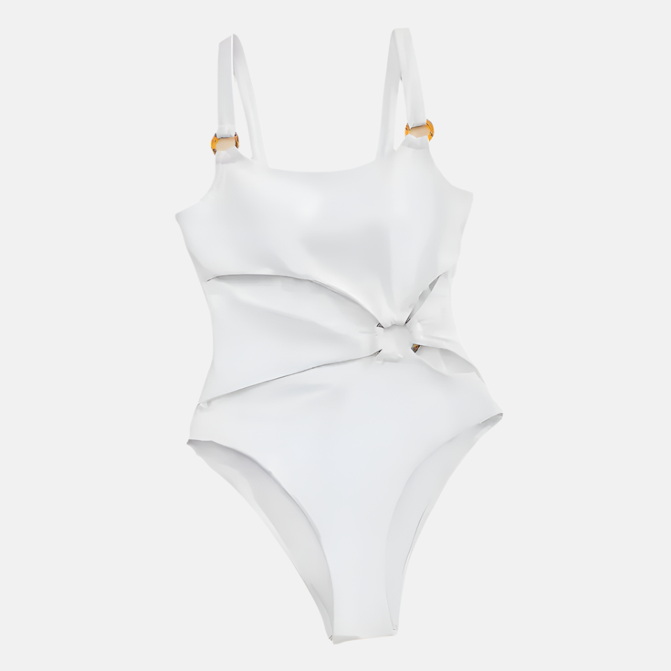 Santorini Rosette Cut-Out One-Piece Swimsuit – White