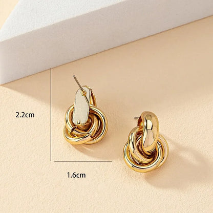 Interlocking Gold Hoop Earrings