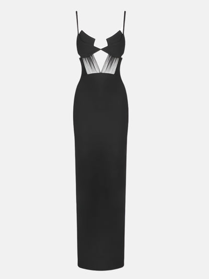 Freya Midnight Cut-Out Maxi Gown – Black