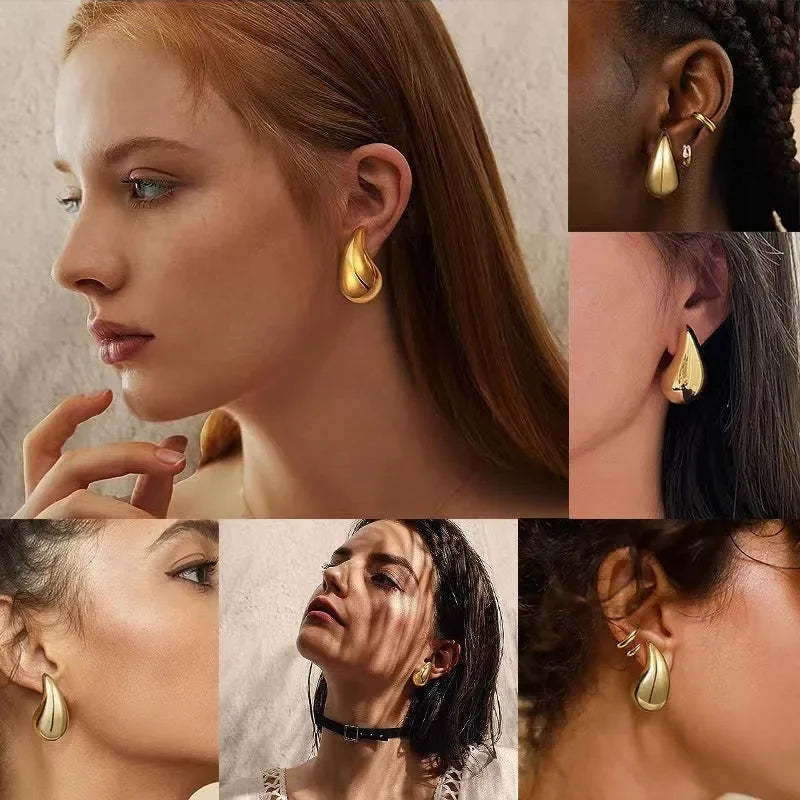 Sculptural Teardrop Earrings with High-Shine Finish