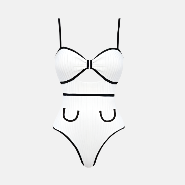 Portofino Cutout One-Piece – Ivory Noir