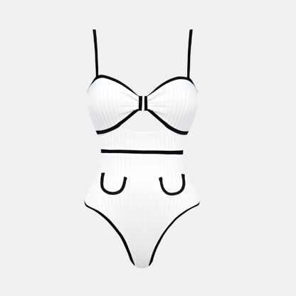 Portofino Cutout One-Piece – Ivory Noir