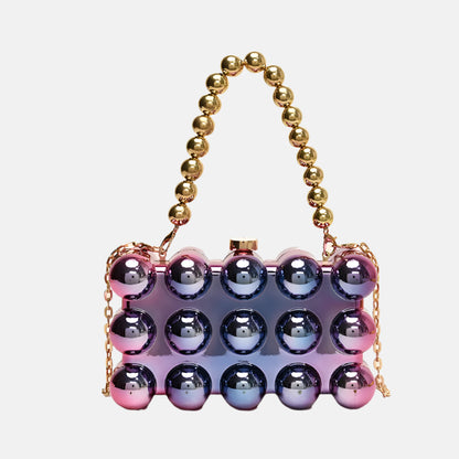 Galaxy orb bag in chrome violet with glossy shell
