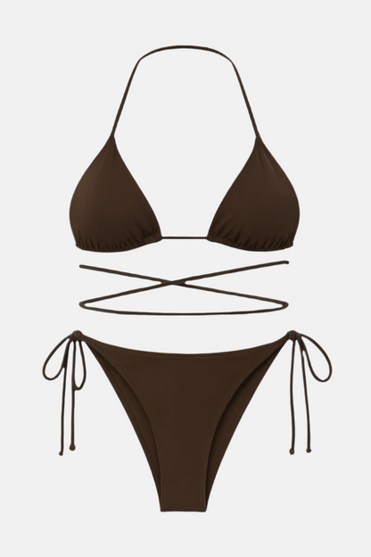 Lena Timeless Two-Piece – Classic Halter Bikini for Every Beach Day