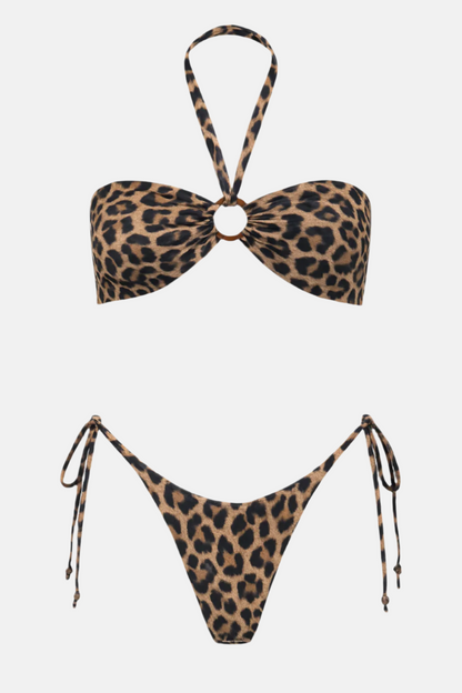 Amelie Wild Neutral Animal Print Bikini