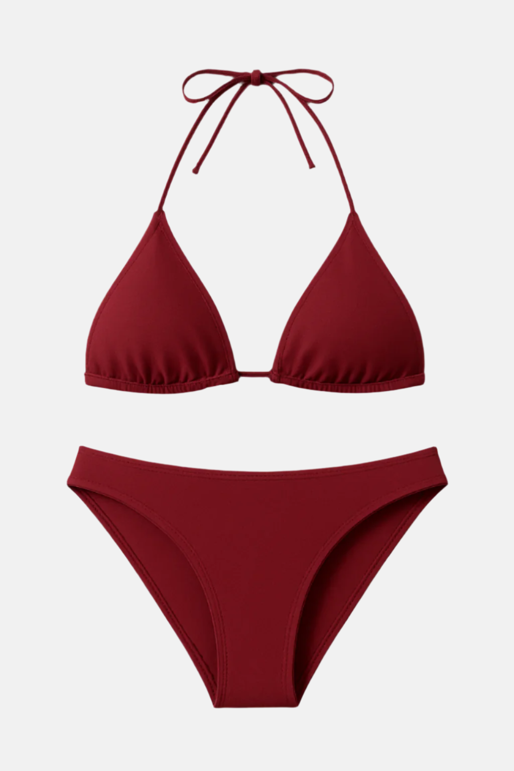 Emma Crimson Bikini Two-Piece Set – Sexy & Sleek Poolside Look
