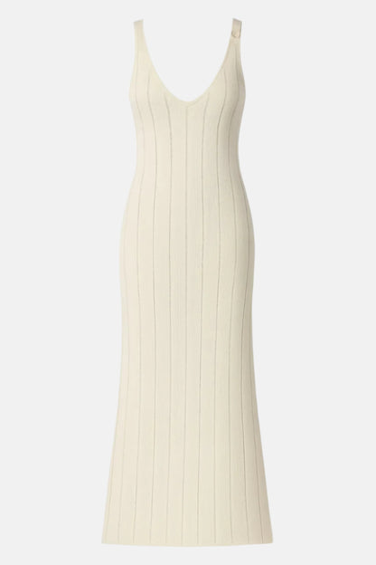 Siena Sleeveless Ribbed Knit Wide-Leg Jumpsuit – White and Black