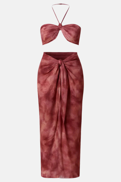 Isla Mirage Wrap Set – Multi-Way Sheer Sarong & Halter Top