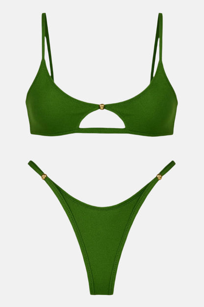 Verde Jewel Bikini Set – Emerald Green Shimmer Two-Piece