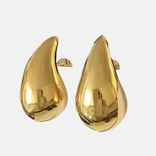 Liora Liquid Drop Metal Stud Earrings – Golden or Silver